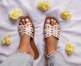 PRETTY IN PINK SLIP ON SANDALS