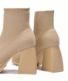 ZOEY PLATFORM BOOTIES- NUDE