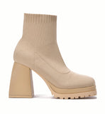 ZOEY PLATFORM BOOTIES- NUDE