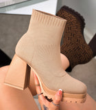 ZOEY PLATFORM BOOTIES- NUDE